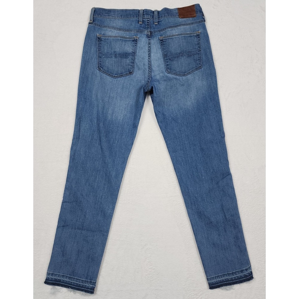 Lucky Brand Charlotte Rail Jeans Womens 6 28 Blue White Oak Distressed USA - Picture 2 of 13